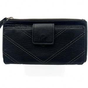 Relic Black Faux Leather Wristlet Clutch Wallet Phone Holder Versatile Organizer